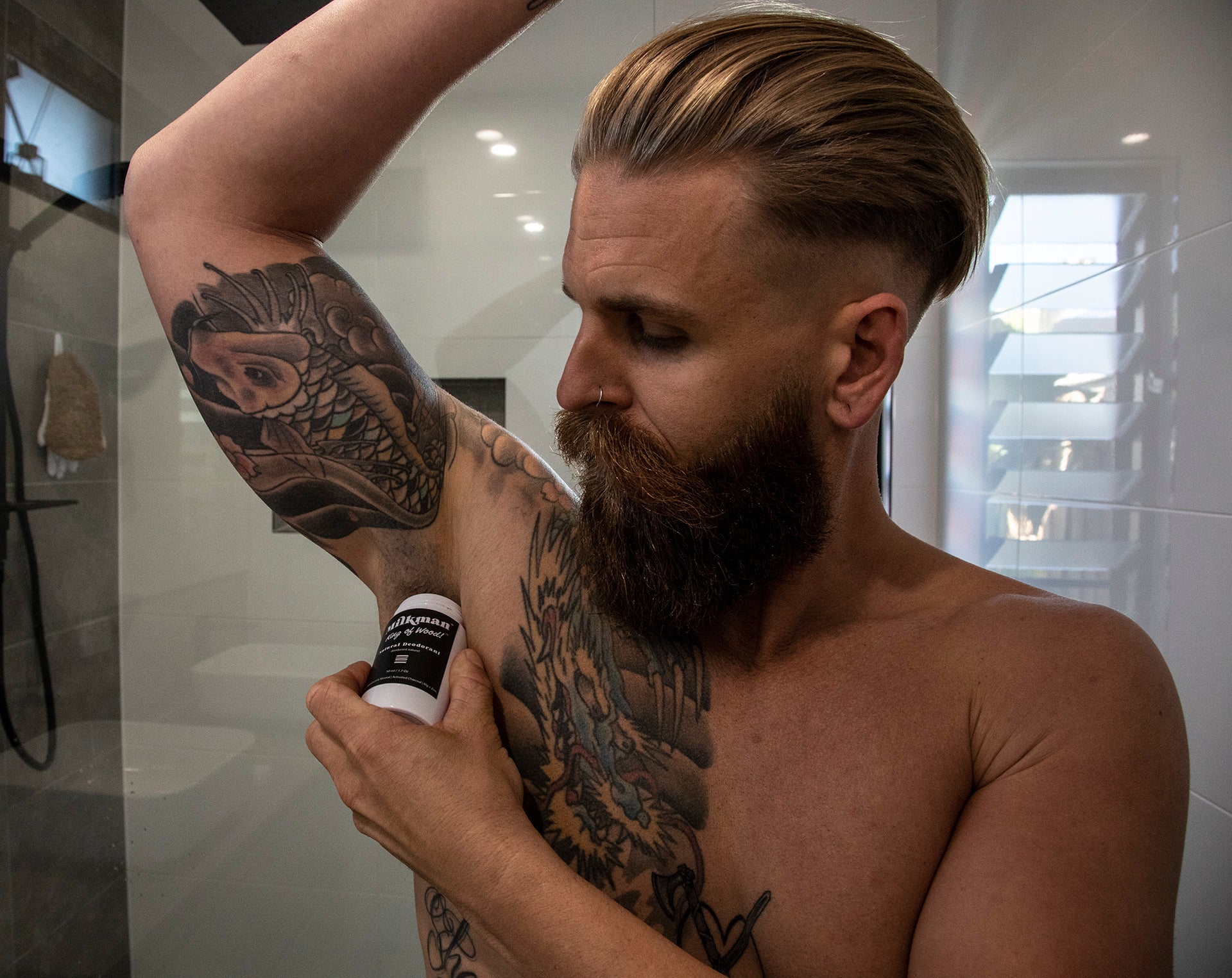 man using australian made mens styling and grooming products