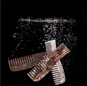 brown and white recycled plastic comb