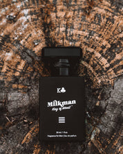 men's fragrance king of wood sitting on wood