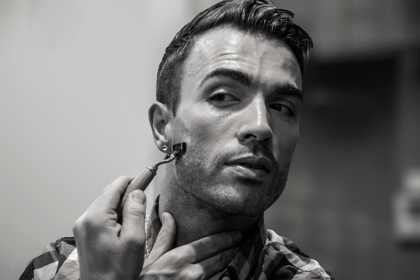 man using a milkman grooming co cartridge razor