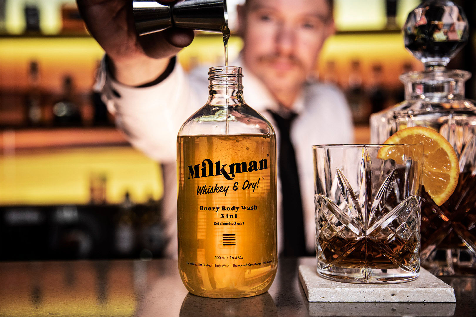 whiskey and dry mens body wash by milkman