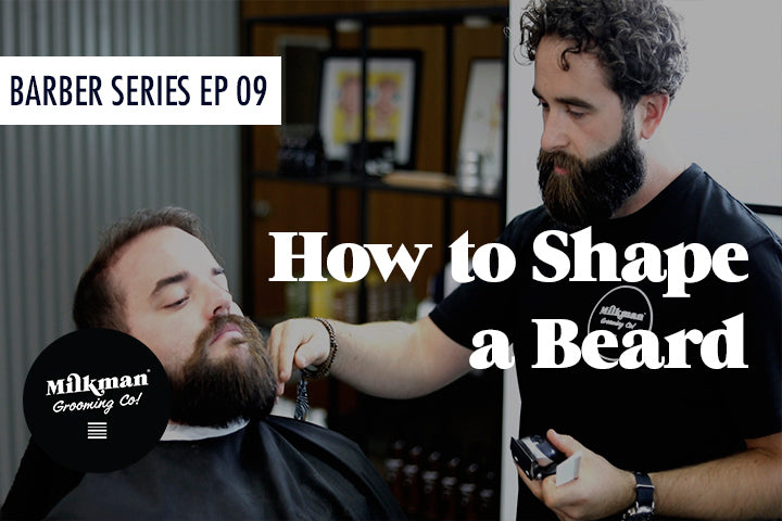 Barber shaping the beard