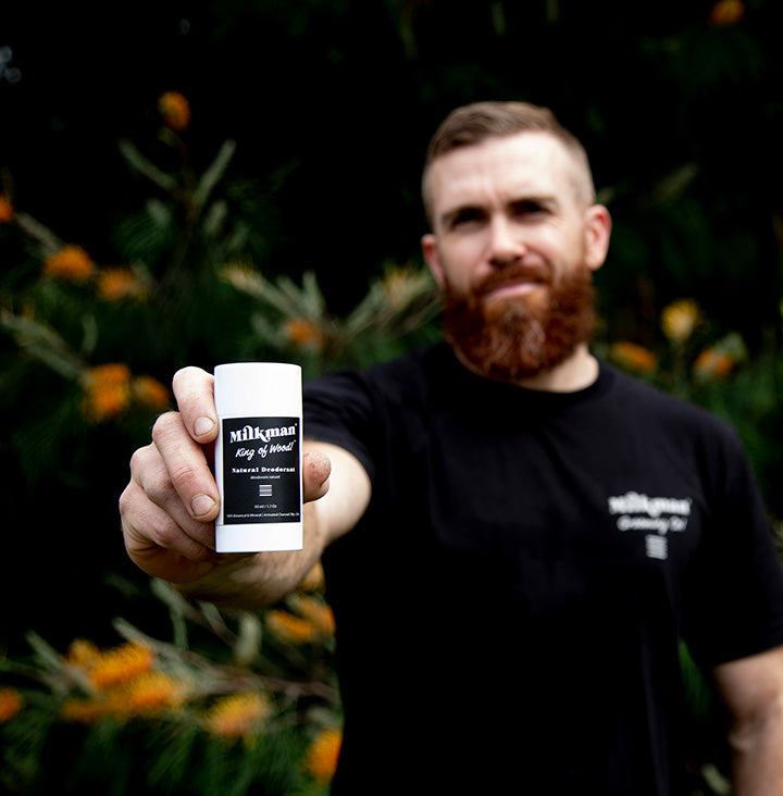 man using natural deodorant