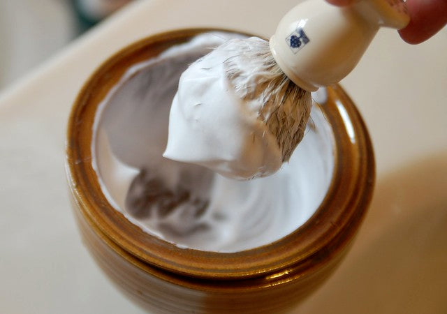 shave brush with shave lather
