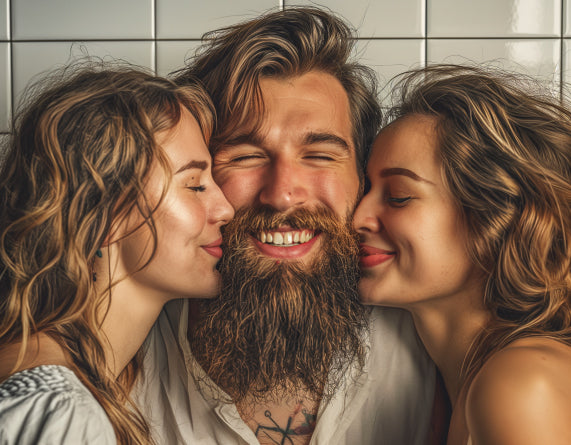 bearded man who used milkman beard grooming products