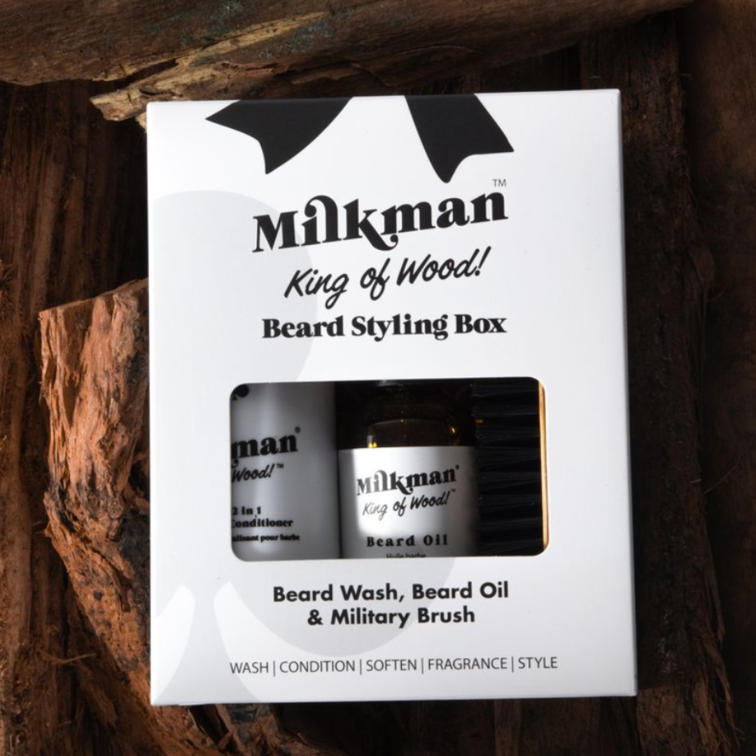 Beard Styling Box - Beard Oil, Beard Wash & Military Brush