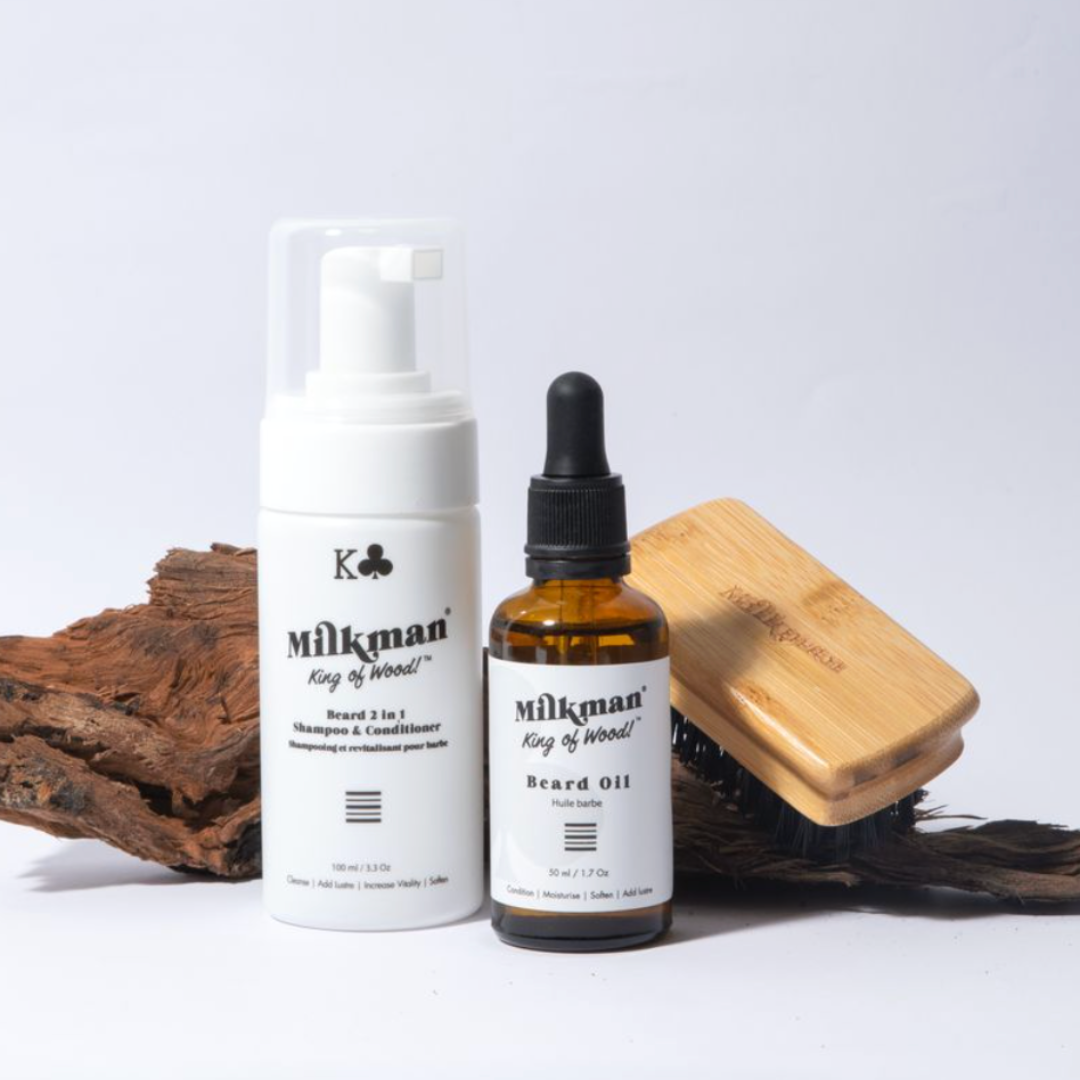 Beard Styling Box - Beard Oil, Beard Wash & Military Brush