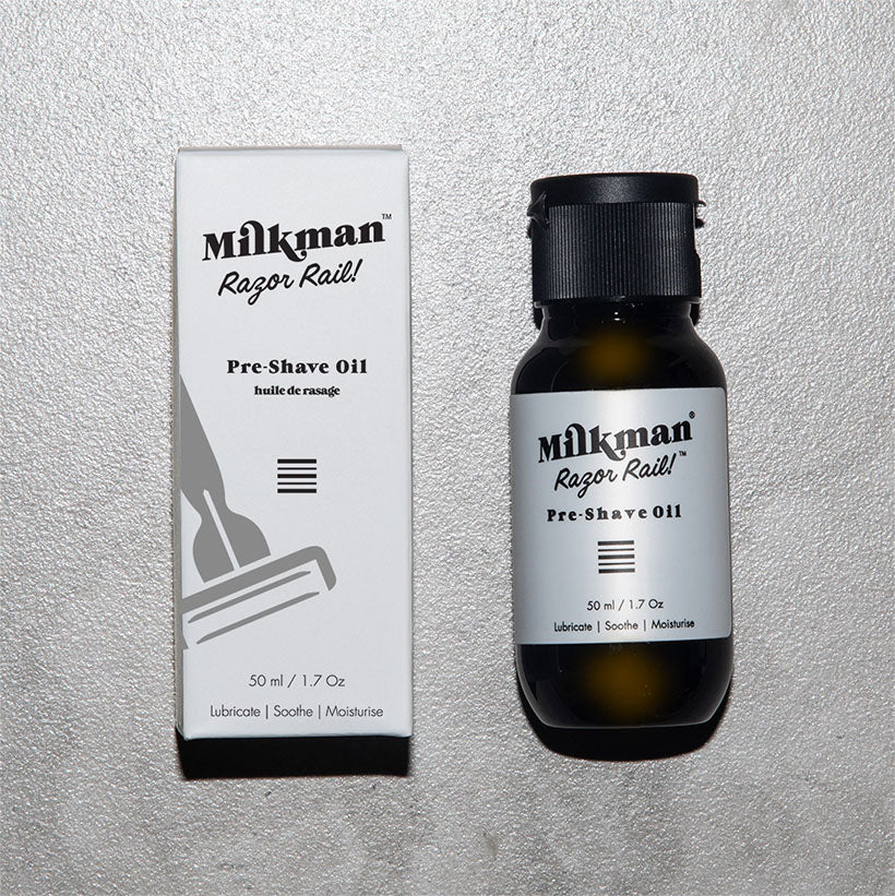 milkman razor rail shave oil with box