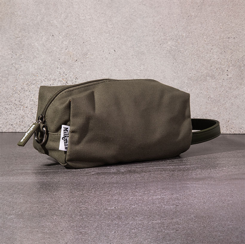 army green canvas toiletry dopp bag for men