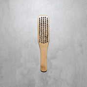 top view milkman bamboo wood hair and beard brush with nylon bristle