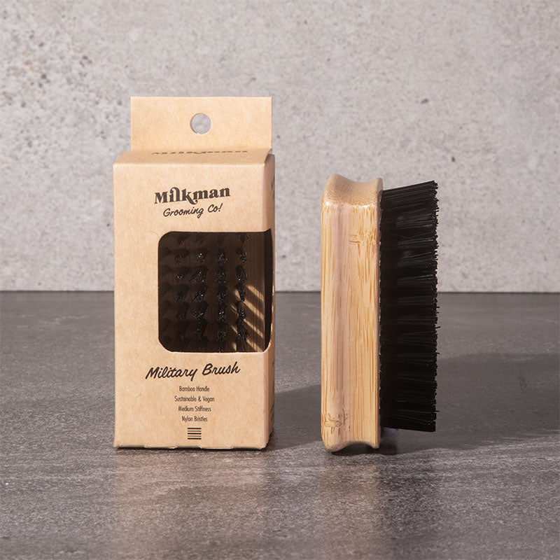 bamboo military beard brush by milkman