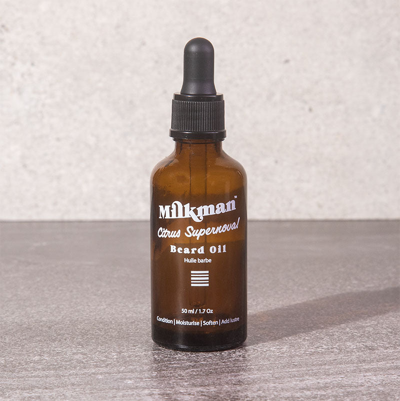 shop australian beard oil by milkman, citrus supernova scent