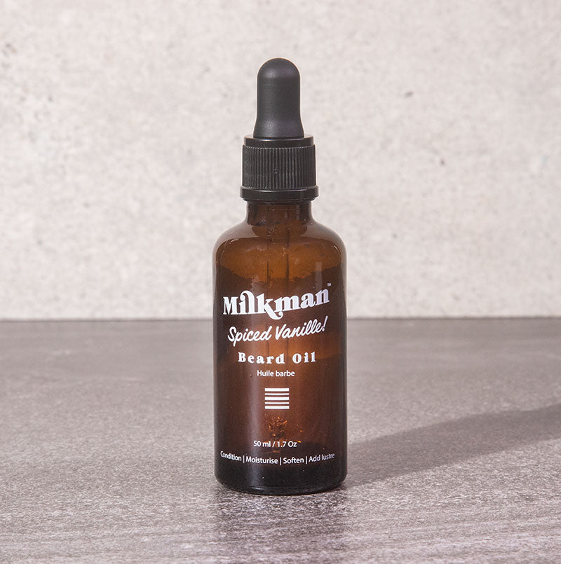 shop australian beard oil by milkman, spiced vanillascent