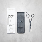 milkman premium beard scissors with leather look pouch and box