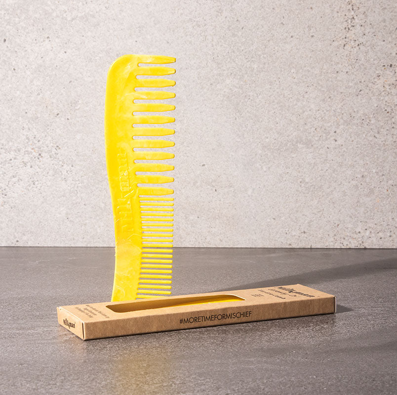 yellow white recycled plastic eco comb by milkman