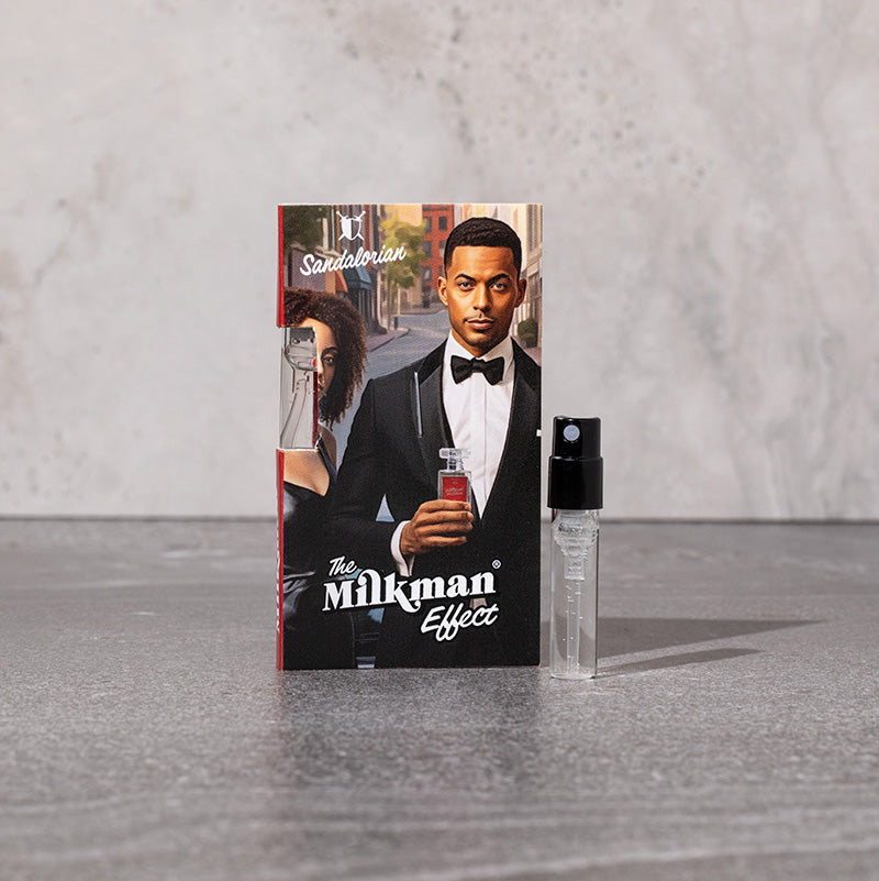 sample of sandalorian fragrance for men by Milkman