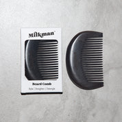 milkman wood beard comb with white box